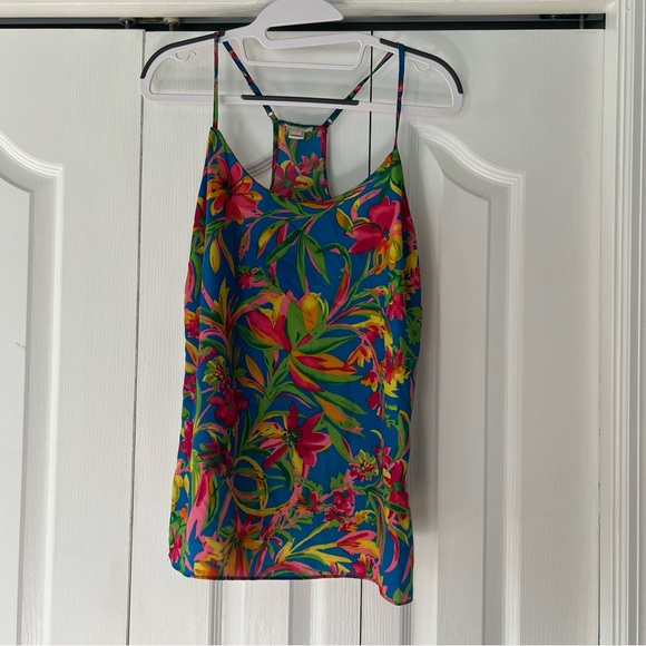 J. Crew Floral Blue Cami Size 2 - Picture 1 of 7